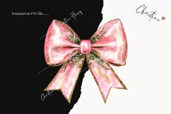 Pink Christmas Bow Clipart | Christmas PNG Product Image 2