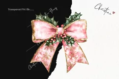Pink Christmas Bow Clipart | Christmas PNG Product Image 2
