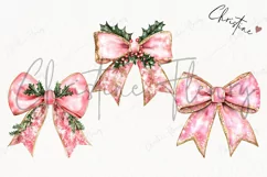 Pink Christmas Bow Clipart | Christmas PNG Product Image 3