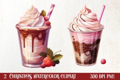 Pink Christmas Coffee Sublimation Clipart, Christmas PNG Product Image 1