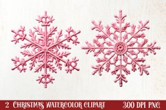 Pink Christmas Crochet Clipart, Christmas PNG Product Image 1