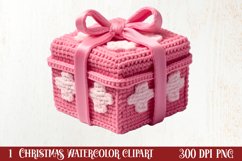 Pink Christmas Crochet Clipart, Christmas PNG Product Image 1