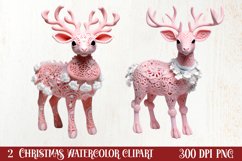 Pink Christmas Crochet Clipart, Christmas PNG Product Image 1