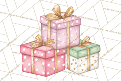 Pink Christmas Town Clipart PNG, Pastel Winter Clip Art Product Image 2