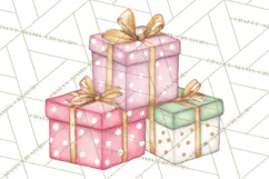 Pink Christmas Town Clipart PNG, Pastel Winter Clip Art Product Image 2