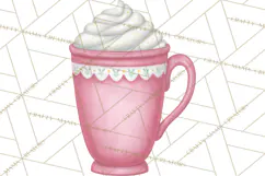 Pink Christmas Town Clipart PNG, Pastel Winter Clip Art Product Image 4