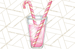 Pink Christmas Town Clipart PNG, Pastel Winter Clip Art Product Image 2