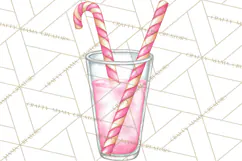 Pink Christmas Town Clipart PNG, Pastel Winter Clip Art Product Image 2