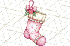 Pink Christmas Town Clipart PNG, Pastel Winter Clip Art Product Image 3