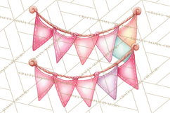 Pink Christmas Town Clipart PNG, Pastel Winter Clip Art Product Image 2