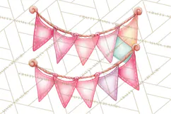 Pink Christmas Town Clipart PNG, Pastel Winter Clip Art Product Image 2