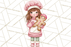 Pink Christmas Town Clipart PNG, Pastel Winter Clip Art Product Image 2