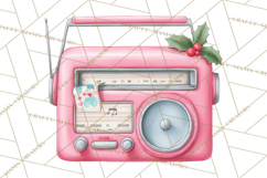 Pink Christmas Town Clipart PNG, Pastel Winter Clip Art Product Image 3