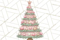 Pink Christmas Town Clipart PNG, Pastel Winter Clip Art Product Image 2