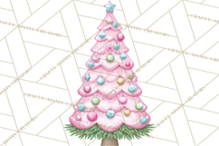 Pink Christmas Town Clipart PNG, Pastel Winter Clip Art Product Image 3