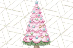Pink Christmas Town Clipart PNG, Pastel Winter Clip Art Product Image 3