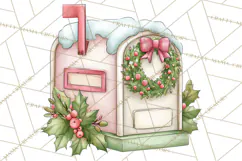 Pink Christmas Town Clipart PNG, Pastel Winter Clip Art Product Image 3