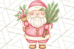 Pink Christmas Town Clipart PNG, Pastel Winter Clip Art Product Image 5