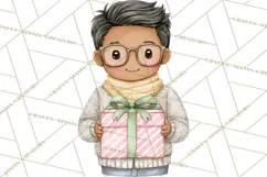 Pink Christmas Town Clipart PNG, Pastel Winter Clip Art Product Image 4