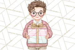 Pink Christmas Town Clipart PNG, Pastel Winter Clip Art Product Image 2