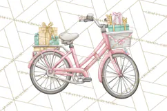 Pink Christmas Town Clipart PNG, Pastel Winter Clip Art Product Image 4