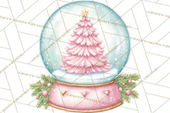 Pink Christmas Town Clipart PNG, Pastel Winter Clip Art Product Image 5