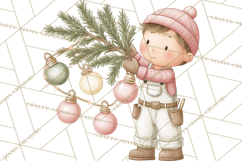 Pink Christmas Town Clipart PNG, Pastel Winter Clip Art Product Image 4
