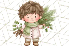 Pink Christmas Town Clipart PNG, Pastel Winter Clip Art Product Image 5