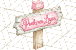 Pink Christmas Town Clipart PNG, Pastel Winter Clip Art Product Image 5