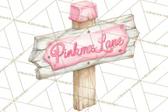 Pink Christmas Town Clipart PNG, Pastel Winter Clip Art Product Image 5