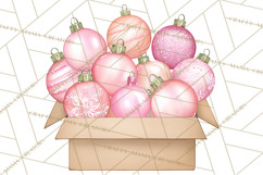 Pink Christmas Town Clipart PNG, Pastel Winter Clip Art Product Image 2