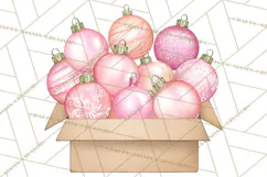 Pink Christmas Town Clipart PNG, Pastel Winter Clip Art Product Image 2