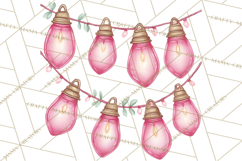 Pink Christmas Town Clipart PNG, Pastel Winter Clip Art Product Image 3
