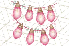Pink Christmas Town Clipart PNG, Pastel Winter Clip Art Product Image 3