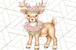 Pink Christmas Town Clipart PNG, Pastel Winter Clip Art Product Image 4