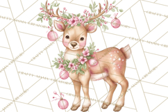 Pink Christmas Town Clipart PNG, Pastel Winter Clip Art Product Image 2