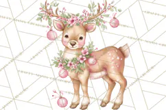 Pink Christmas Town Clipart PNG, Pastel Winter Clip Art Product Image 2