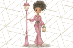 Pink Christmas Town Clipart PNG, Pastel Winter Clip Art Product Image 5