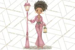 Pink Christmas Town Clipart PNG, Pastel Winter Clip Art Product Image 5