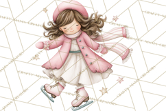 Pink Christmas Town Clipart PNG, Pastel Winter Clip Art Product Image 2