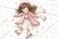 Pink Christmas Town Clipart PNG, Pastel Winter Clip Art Product Image 2