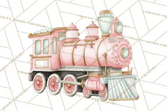 Pink Christmas Town Clipart PNG, Pastel Winter Clip Art Product Image 4