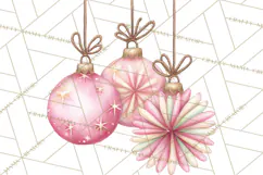 Pink Christmas Town Clipart PNG, Pastel Winter Clip Art Product Image 5