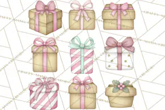 Pink Christmas Town Clipart PNG, Pastel Winter Clip Art Product Image 2