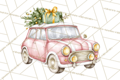 Pink Christmas Town Clipart PNG, Pastel Winter Clip Art Product Image 2