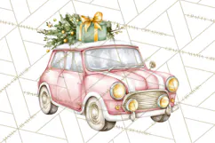 Pink Christmas Town Clipart PNG, Pastel Winter Clip Art Product Image 2