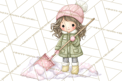 Pink Christmas Town Clipart PNG, Pastel Winter Clip Art Product Image 4