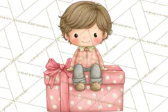 Pink Christmas Town Clipart PNG, Pastel Winter Clip Art Product Image 5