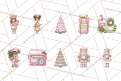 Pink Christmas Town Clipart PNG, Pastel Winter Clip Art Product Image 2
