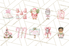 Pink Christmas Town Clipart PNG, Pastel Winter Clip Art Product Image 3